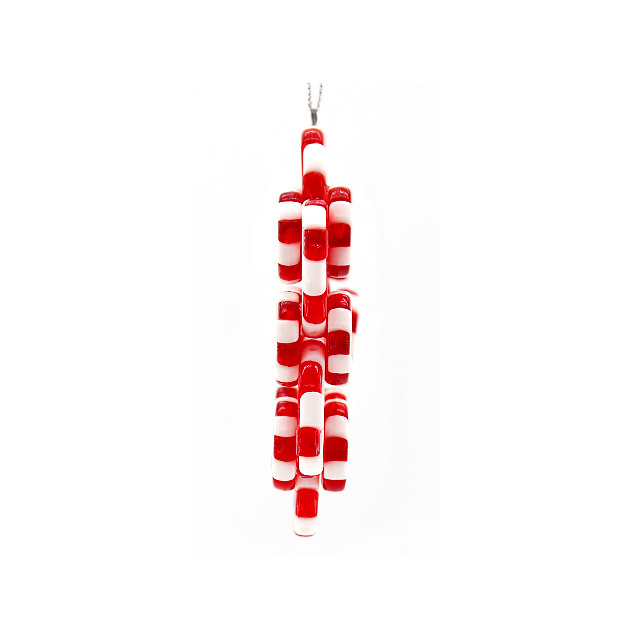 New Product Red And White Candy Snowflake Pendant Ornaments Christmas Tree Hanging Decorations