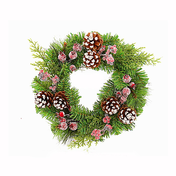 Spring Green Grass Pinecone Artificial Flower Wreath Indoor Hotel Wedding Wreaths Decoration Easter Christmas Decorative Flowers