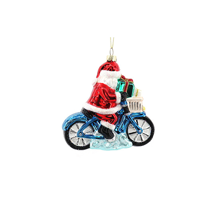 Zhengtian Handmade Santa Claus Car Glass Ornament for Christmas Tree Decoration Manufacturer's Hanging Ornament