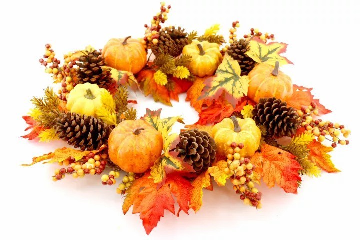 Hot Sale Halloween Festival Harvest Plastic Pumpkin Vine Door Wreath Wall Hanging Fall Wreath Garland Decoration