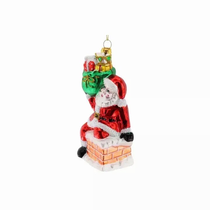 Handmade Christmas Santa Claus Valentine Festival Xmas  Gifts Decoration Glass Crafts Santa Claus Figurines Hanging Ornament