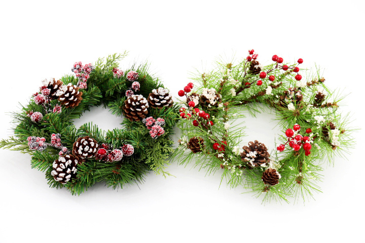 Spring Green Grass Pinecone Artificial Flower Wreath Indoor Hotel Wedding Wreaths Decoration Easter Christmas Decorative Flowers