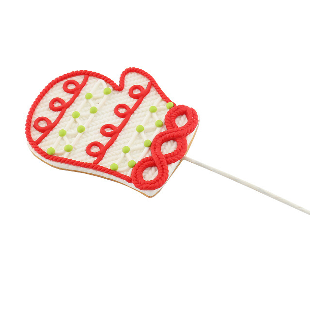 Polymer Clay Pvc Cute Red White Knitted Gloves Modeling Pick/spray Christmas Ornaments Bouquet Wrapping Children Cake Decoration