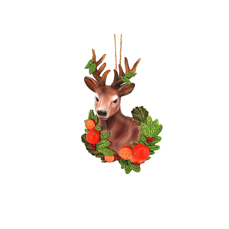 Christmas Mini Reindeer Ornaments Resin Deer Tree Figurine Doll Decorations For Holiday Fireplace Gift Decor