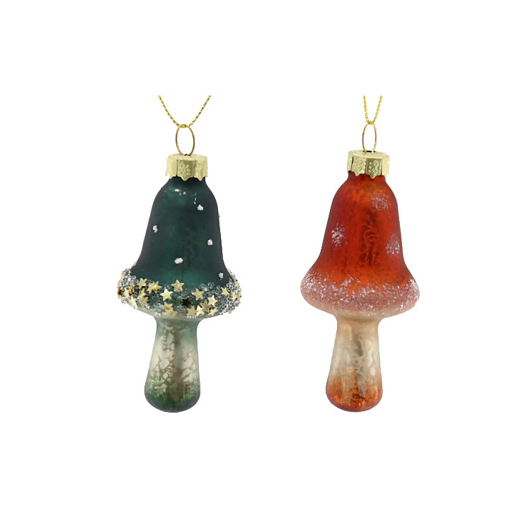 Zhengtian Custom Little Glass Hanging Decorations Designs Handmade Squirrel Under Mushroom Christmas Tree Ornament