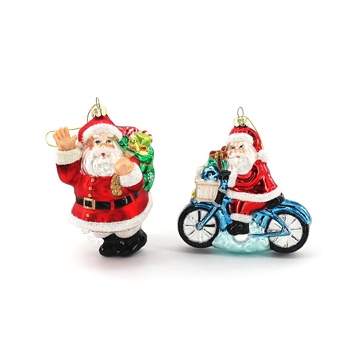 Zhengtian Handmade Santa Claus Car Glass Ornament for Christmas Tree Decoration Manufacturer's Hanging Ornament