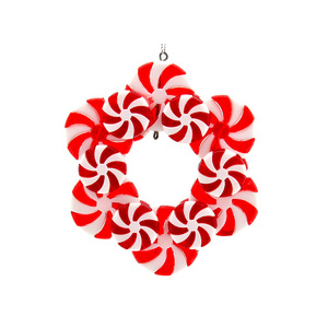 New Product Red And White Candy Snowflake Pendant Ornaments Christmas Tree Hanging Decorations