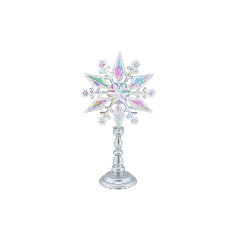 Zhengtian Christmas Snowflake Hanging Crystal  Clear Iridescent Acrylic Ornaments For Christmas Tree Decor And Holiday Gifts