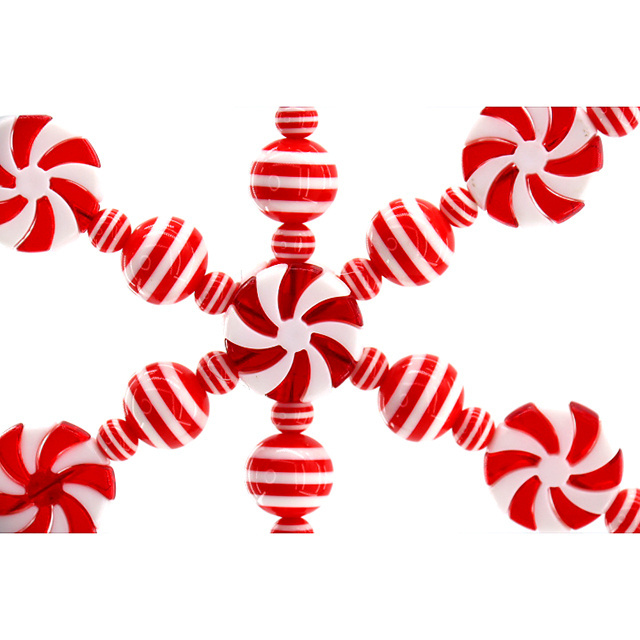 New Product Red And White Candy Snowflake Pendant Ornaments Christmas Tree Hanging Decorations