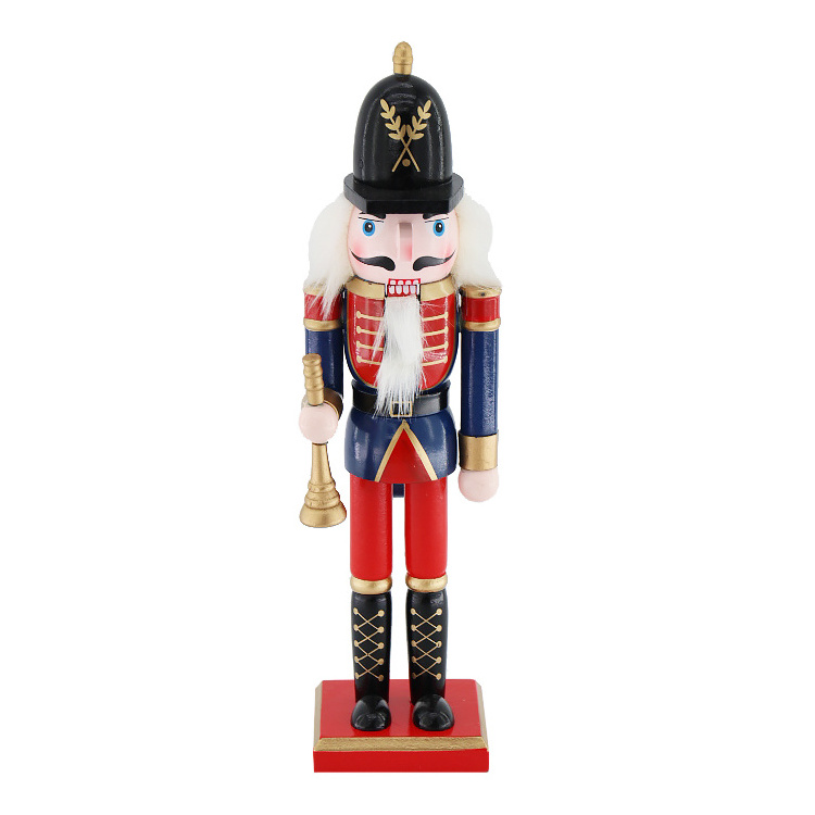 Wholesale 30cm Wooden Nutcracker King The Royal Guard Of Honour Red Black White Christmas Tabletop Ornament Festive Decoration