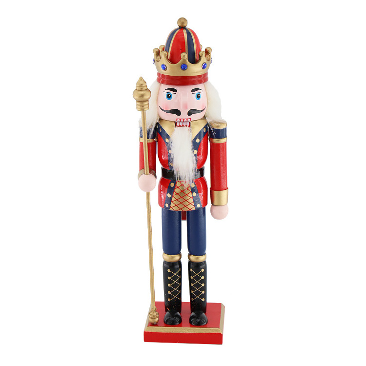 Wholesale 30cm Wooden Nutcracker King The Royal Guard Of Honour Red Black White Christmas Tabletop Ornament Festive Decoration