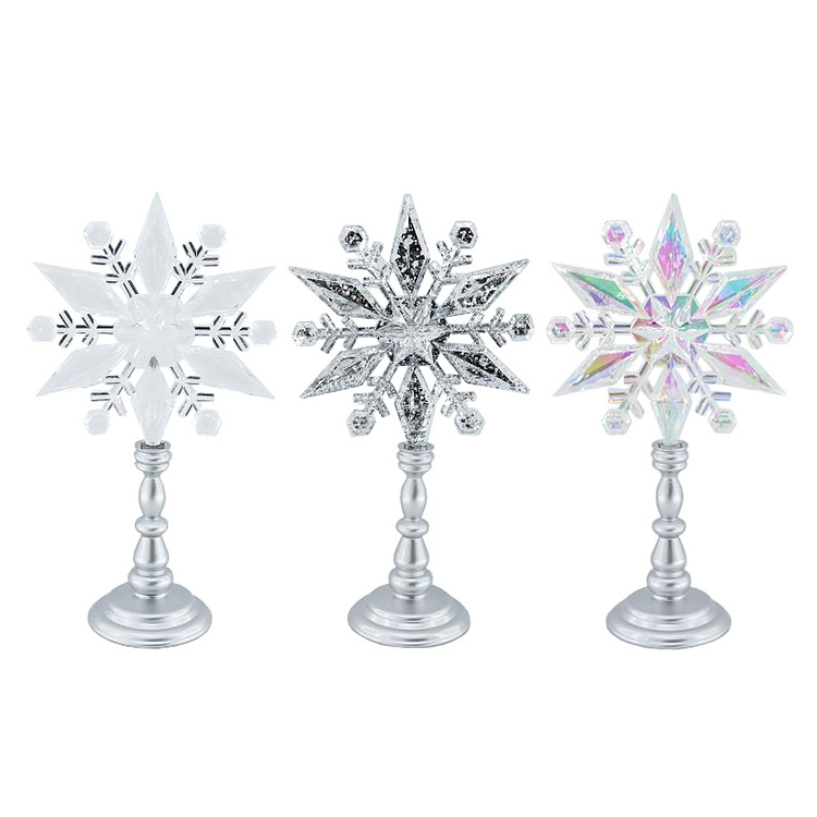 Zhengtian Christmas Snowflake Hanging Crystal  Clear Iridescent Acrylic Ornaments For Christmas Tree Decor And Holiday Gifts