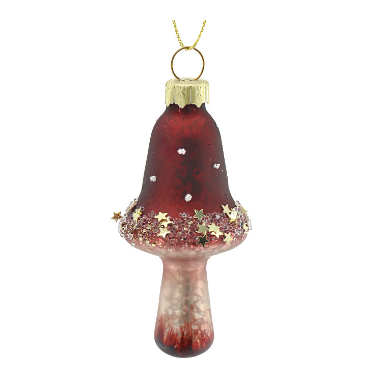 Zhengtian Custom Little Glass Hanging Decorations Designs Handmade Squirrel Under Mushroom Christmas Tree Ornament