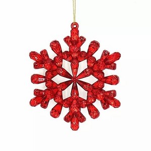 Mardi Gras Holiday Decorations Acrylic pink Snowflake Ornament For Christmas Tree Decor