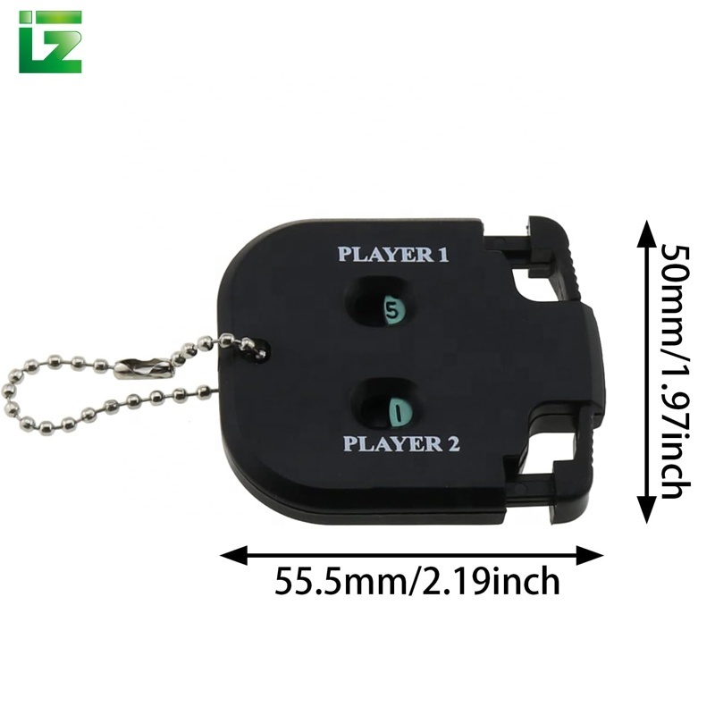 Mini score counter 2 pieces black golf score counter, two-digit score with key chain golf training auxiliary golf accessories