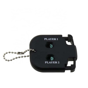 Mini score counter 2 pieces black golf score counter, two-digit score with key chain golf training auxiliary golf accessories