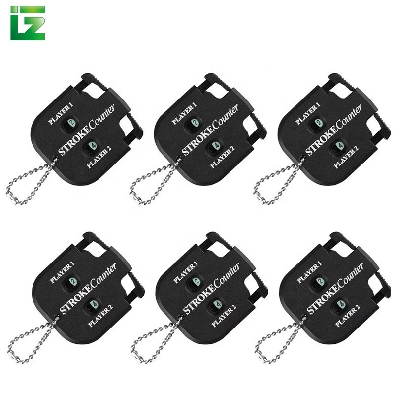 Mini score counter 2 pieces black golf score counter, two-digit score with key chain golf training auxiliary golf accessories