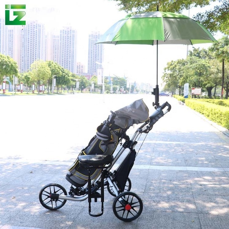 3 Wheel Golf Push Cart Open and Close in One Second Golf Trolley With Seat Umbrella Holder