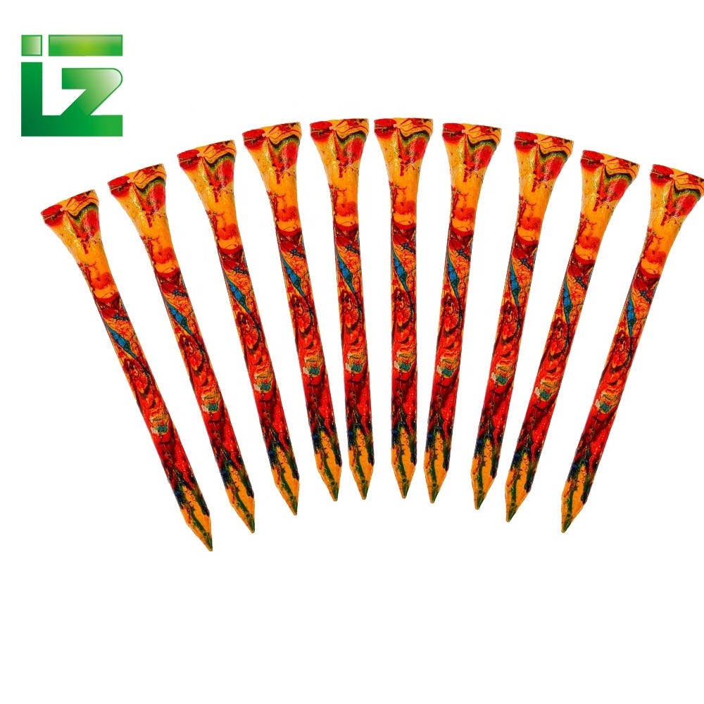 Factory Cheap OEM LOGO Custom Bulk Wholesale Bamboo Golf Tee Set Colorful Wood Golf Tees Holder