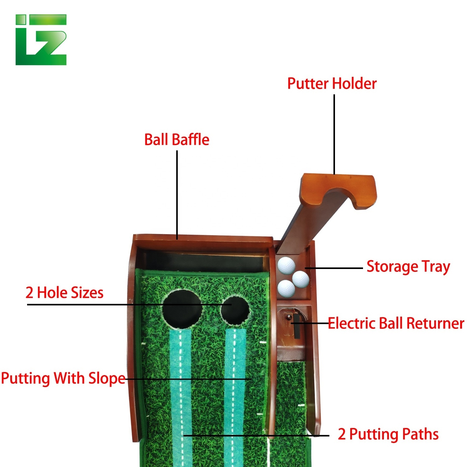 Best Selling Automatic Ball Return Mini Golf Putting Green for Golf Ball Training Indoor