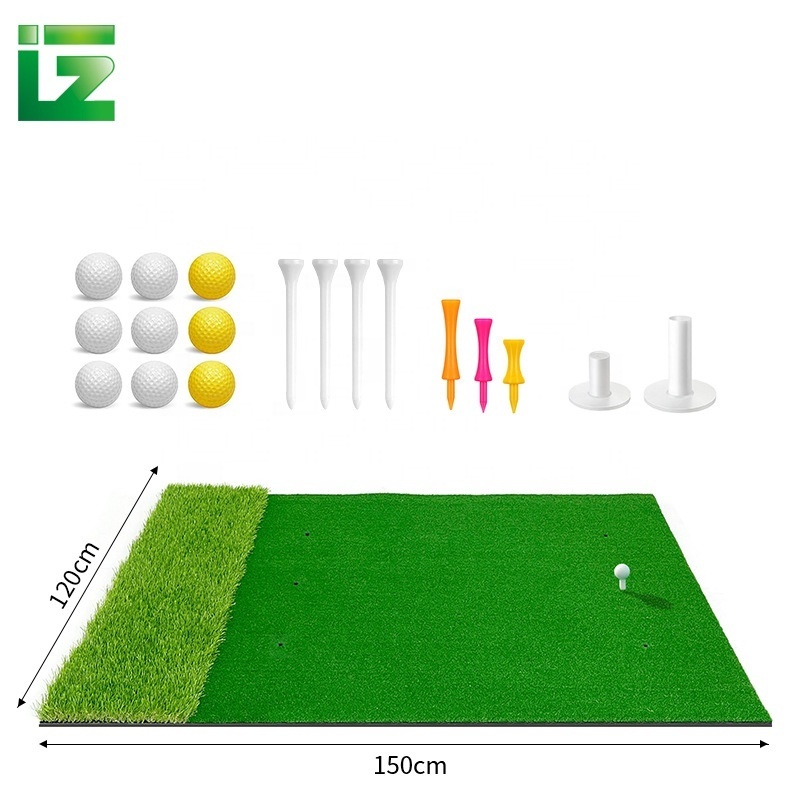 High Quality Custom-made Artificial Turf Grass Golf Training Mat Padel Court Golf Hitting Mat With Golf Accessories