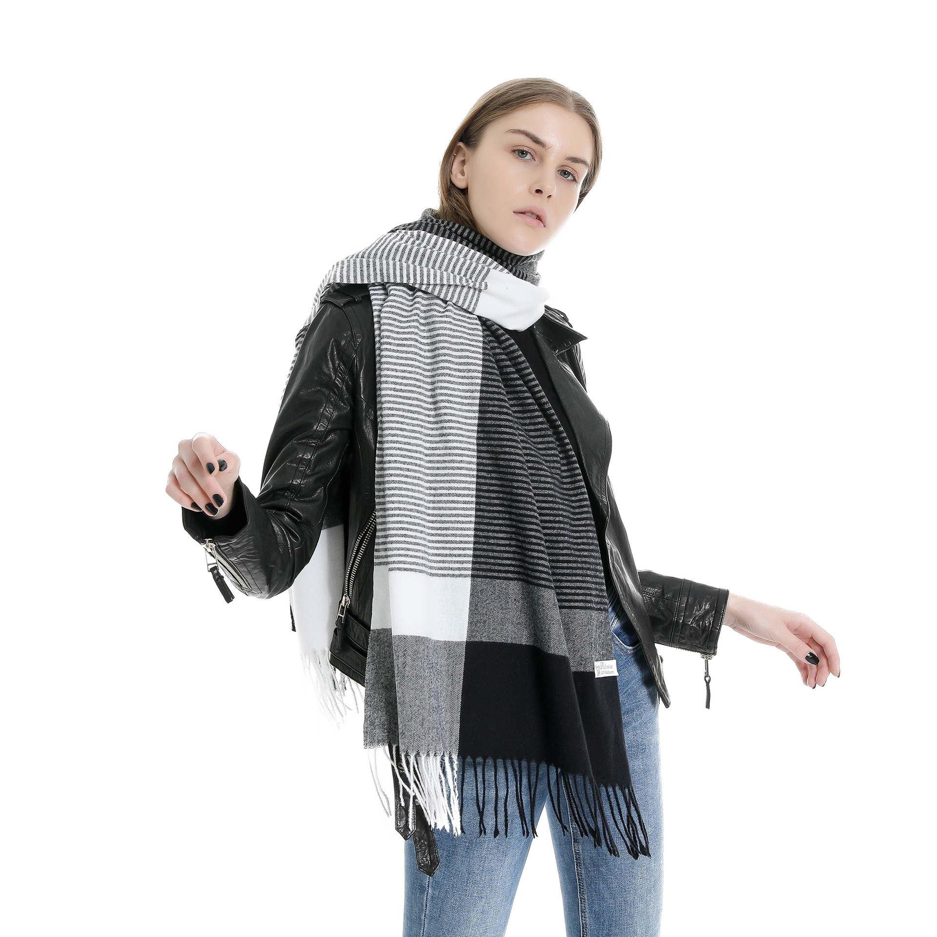 Luxury Plaid Winter Warm Cashmere Women Long Pashmina Foulard Female Scarves Scarfs For Women Stylish