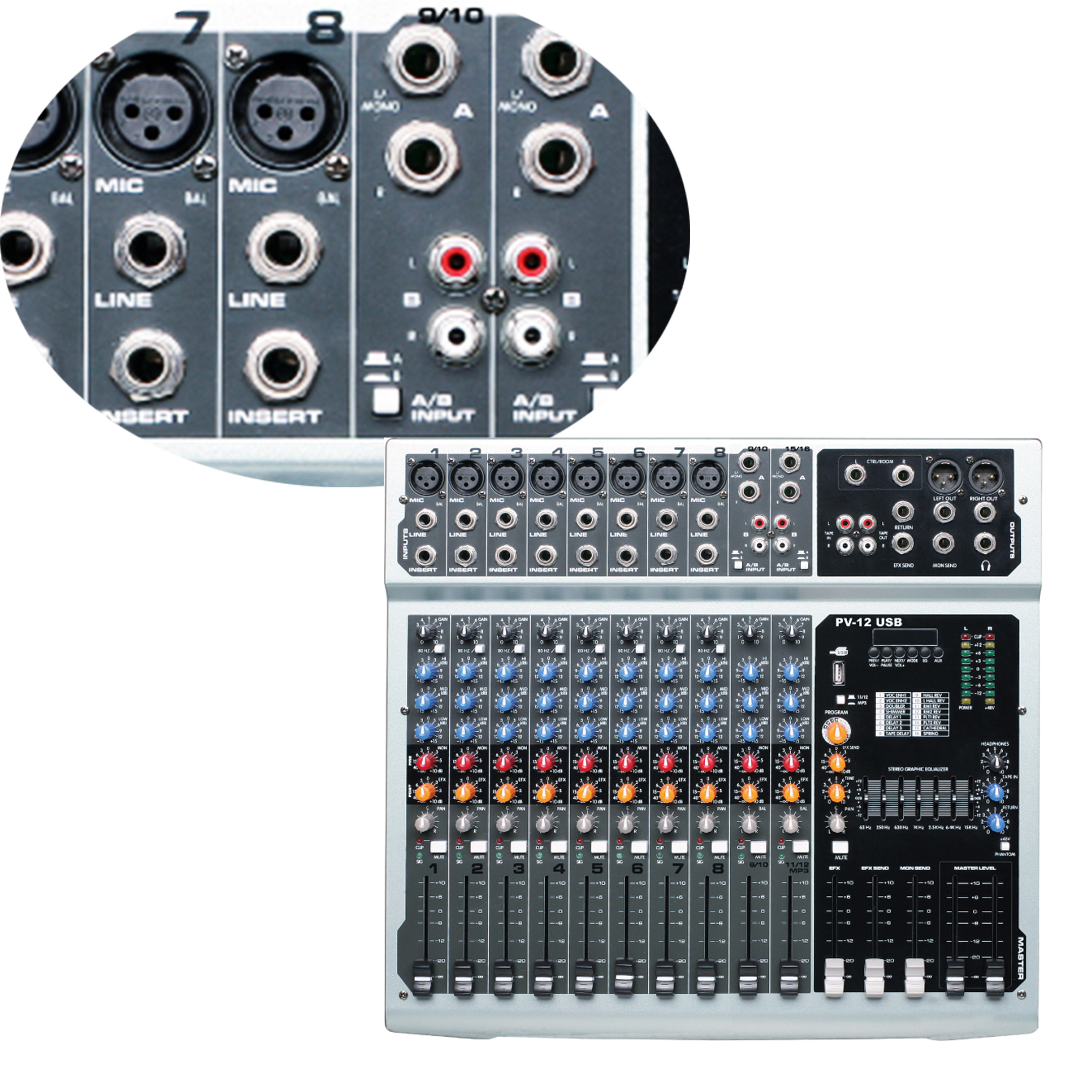 professional public address system digital console audio powered dj music production mixer