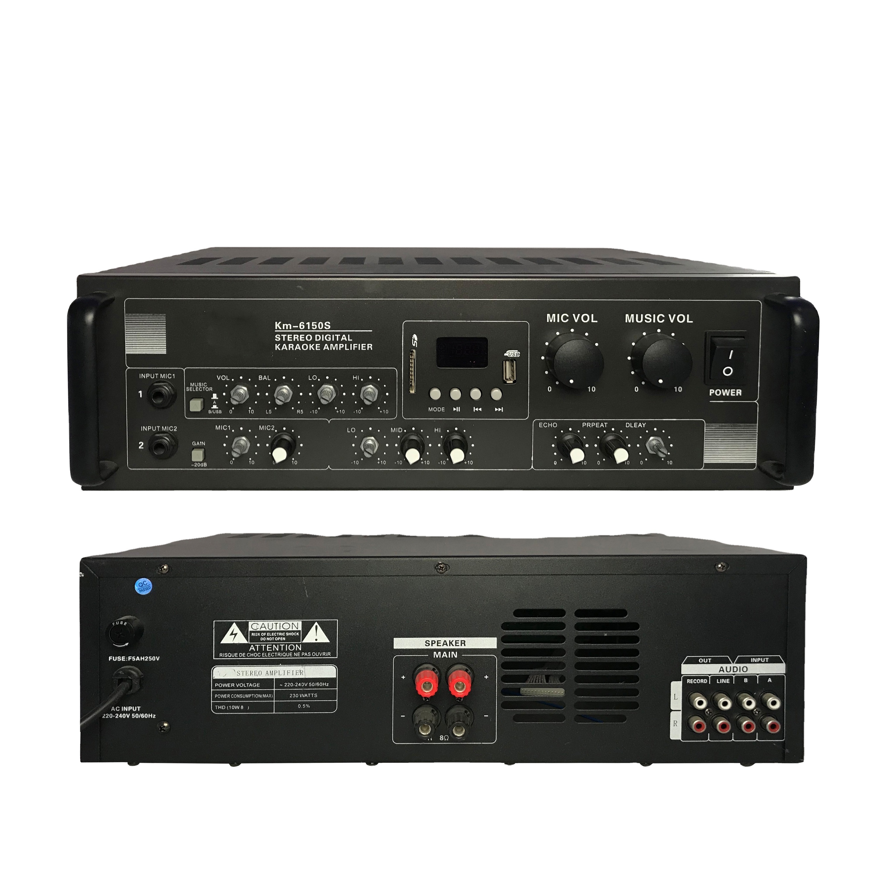 Public Address System Professional Stereo Digital Mixer Power Karaoke Amplifier Km-6150s