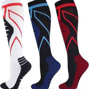 Knee High Socks Unisex Colorful Stylish Stocking Breathable Custom Logo Knee Bottom Compression Soccer Sports Socks