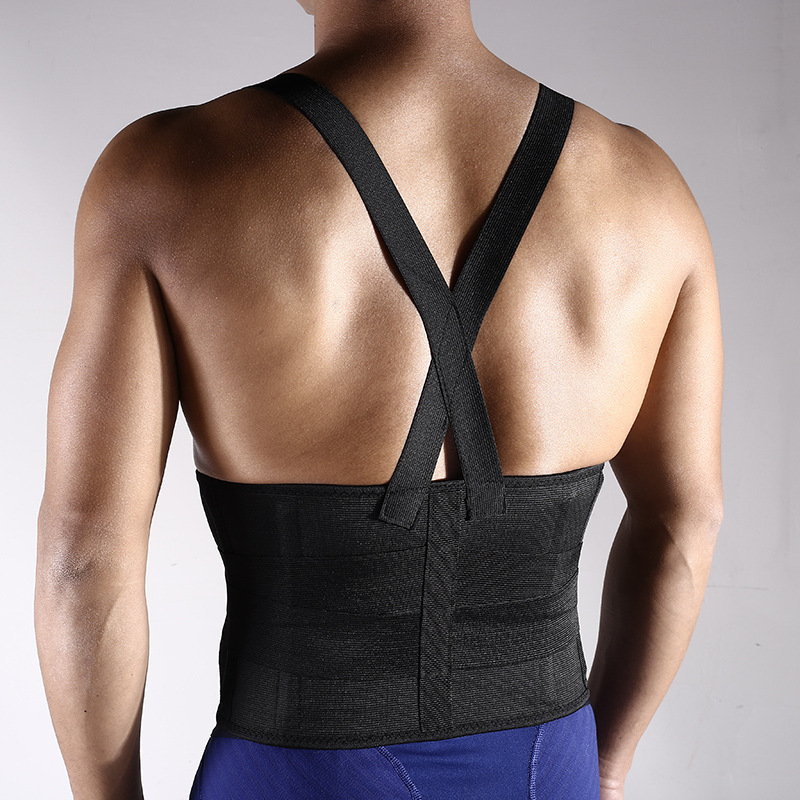 Industrial Work Adjustable Lumbar Support Belt Back Brace with Suspenders