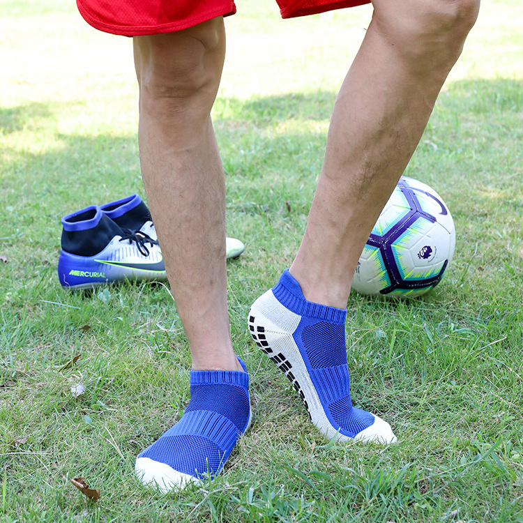 Men Thick Anti Slip Short Soccer Socks Padded Ankle Grip Football Socks