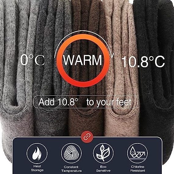 Warm Thick Knit  Wool Fuzzy Winter Woolen Socks Casual Crew Socks Winter Warm Thick Winter Heated Gift Men Warm Terry Socks