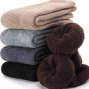 Warm Thick Knit  Wool Fuzzy Winter Woolen Socks Casual Crew Socks Winter Warm Thick Winter Heated Gift Men Warm Terry Socks