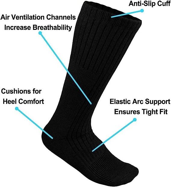 Customized Thick Heavy Nylon Wool Boot Socks Cushioned Mid-calf Socks Moisture Wicking Trekking Hiking Socks Men