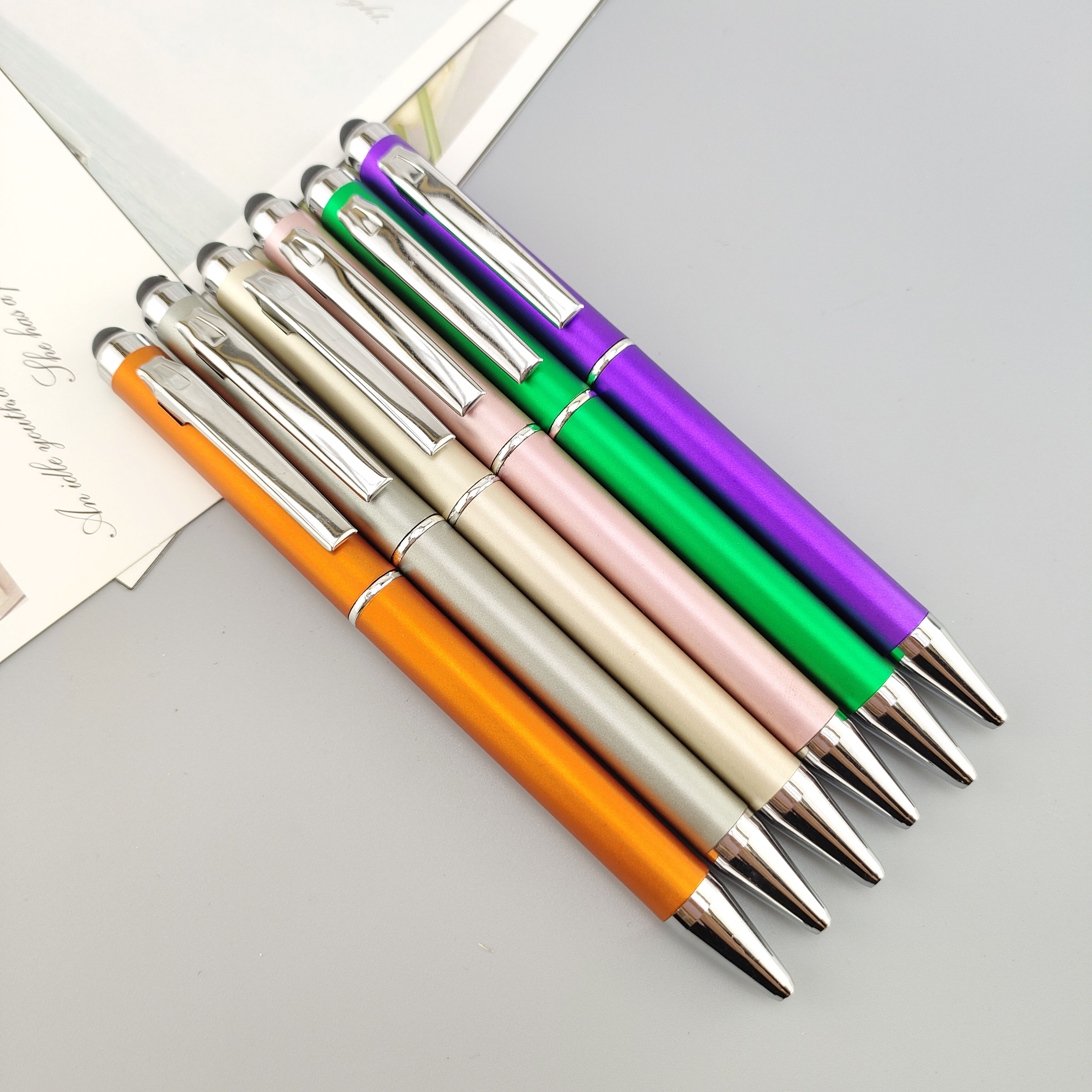 Color touch screen pen twist ballpoint pen advertising gift pen customization