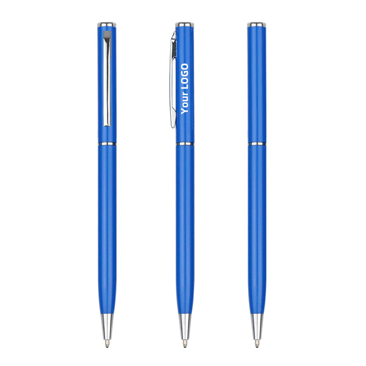 custom Promotional logo cheap gold  Rubber finished soft hotel square ball pen in stock