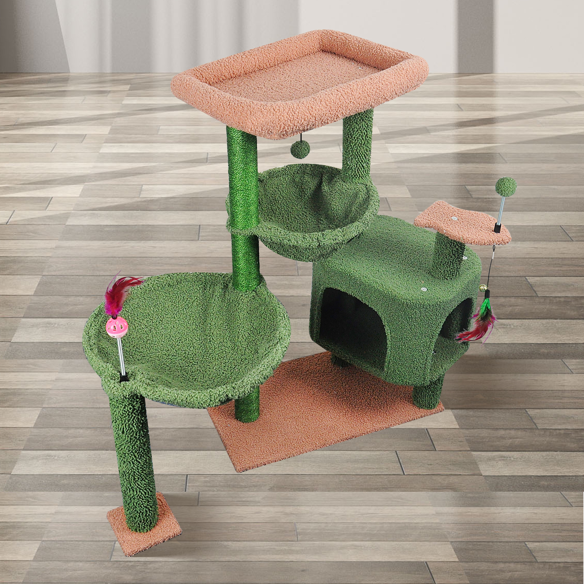 New best Selling modern Cat trees Hammock and condo cat activity tree