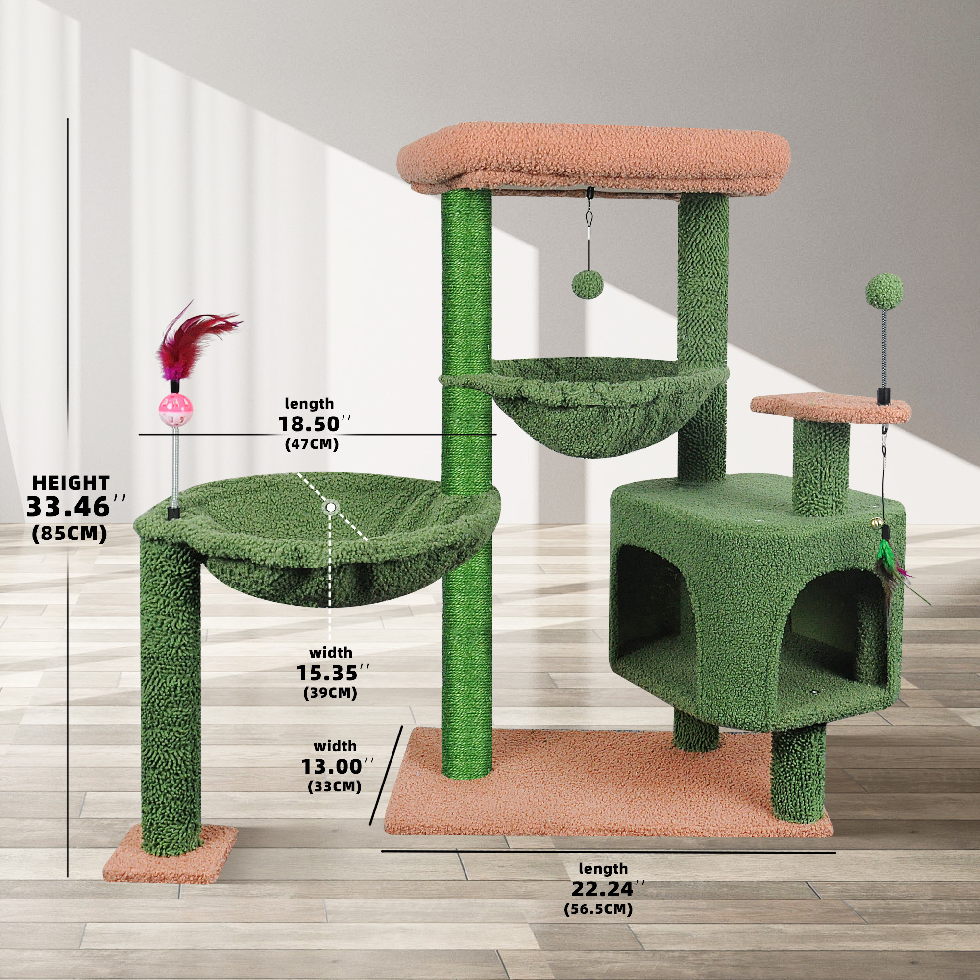 New best Selling modern Cat trees Hammock and condo cat activity tree