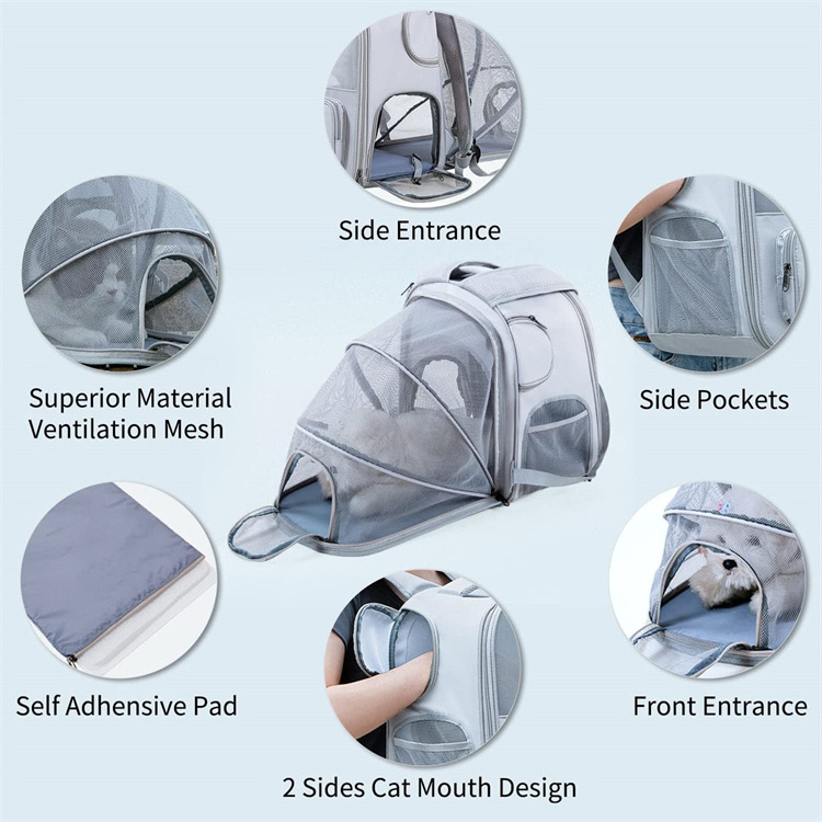 Pet Cat Dog Carrier Portable Cat Dog with Good Ventilation Bags For Out Door Petsfit Large Expandable Dog Backpack Carrier