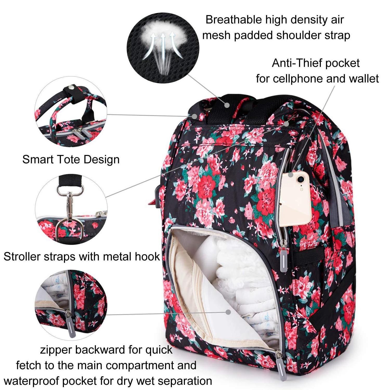 Custom Multifunctional Luxury Baby Changing Bag Waterproof Organizer Storage Backpack for Mommy Fashionable Sleeping Carrier