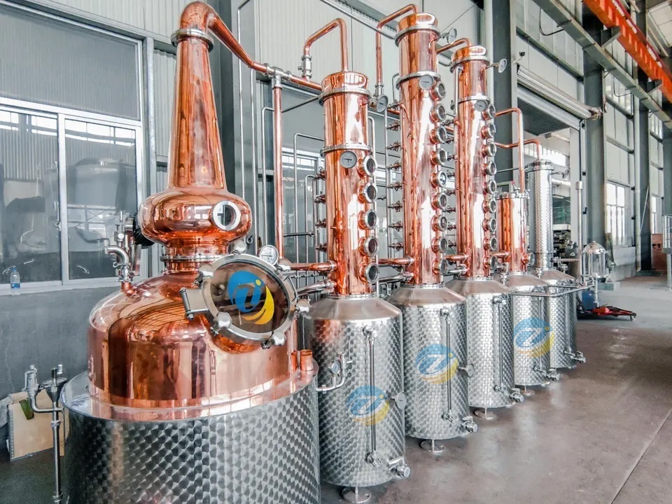 ZJ 500 gallon copper Distillation Column Spirit alembic distiller Alcohol Distilling Equipment vodka still wine making Machine