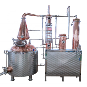 ZJ 300L whiskey distillation equipment glass column with copper bubble plate for home alcohol distiller