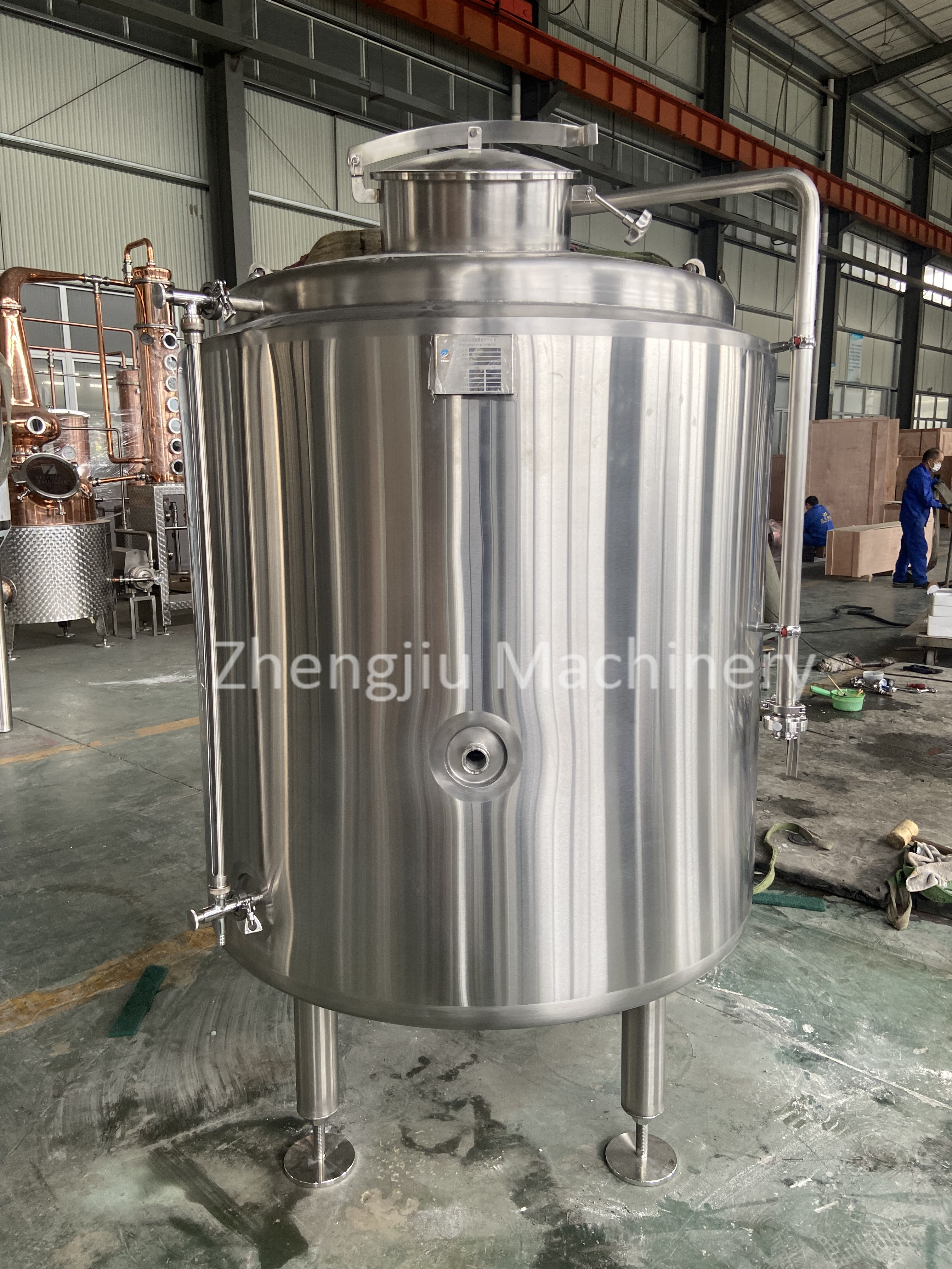 ZJ New Craft 1000L for liquor distillery insulated cold water storage tank