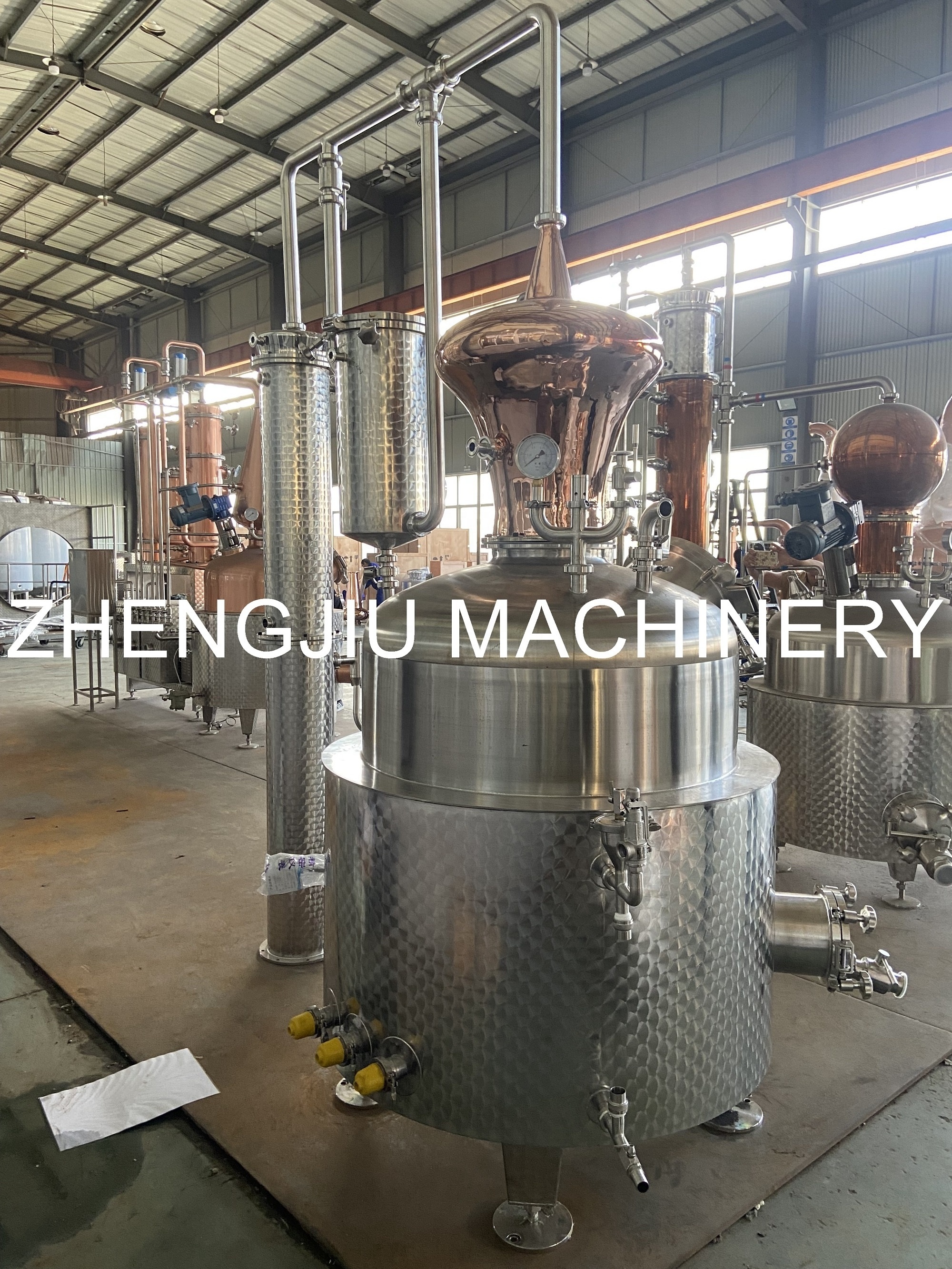 ZJ 200L Copper distillation equipment Whisky Distillery Brandy Gin Distiller wine making machine