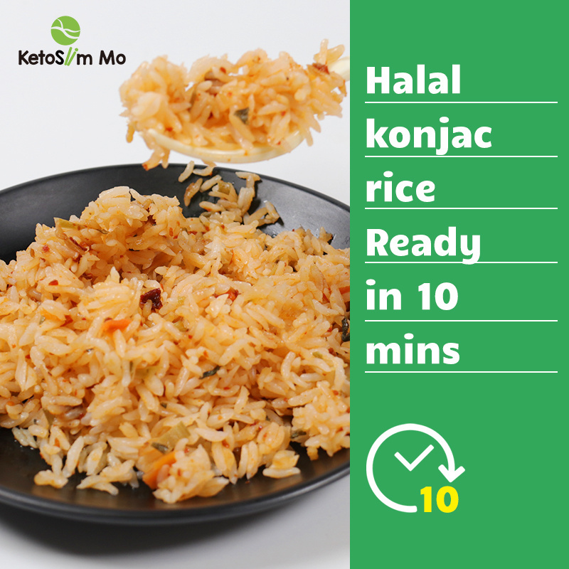 Quick Fast Foods Konjac Manufacturer Supply Shirataki Meal Halal Vegan Sauce Ready In 8 Mins Instant Rice