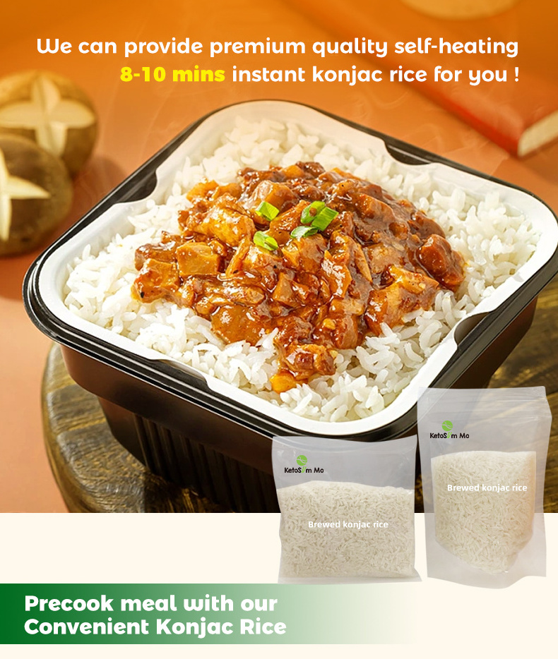 Ready To Eat Customized Size Package Precooked Meal Use Our Self Heating Riz Oatmeal Konjac Grain Rice