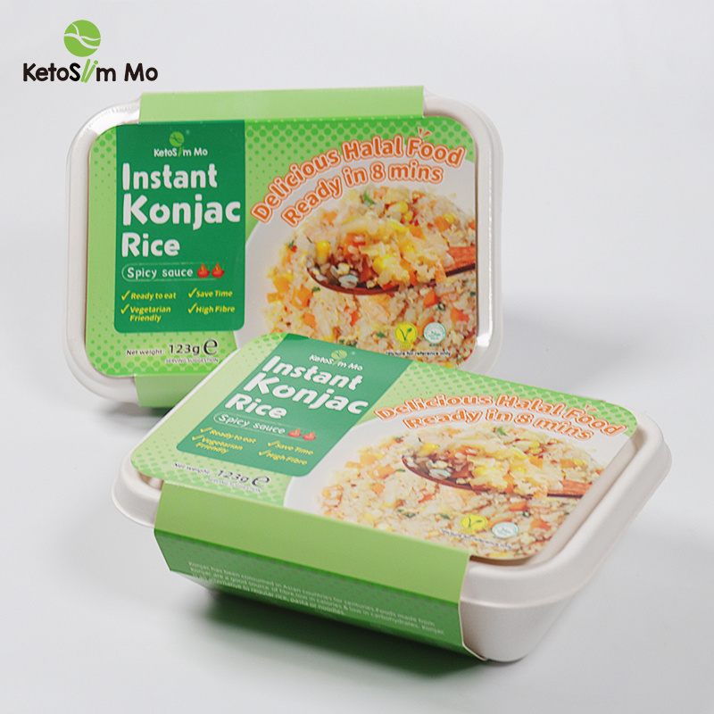 Quick Fast Foods Konjac Manufacturer Supply Shirataki Meal Halal Vegan Sauce Ready In 8 Mins Instant Rice