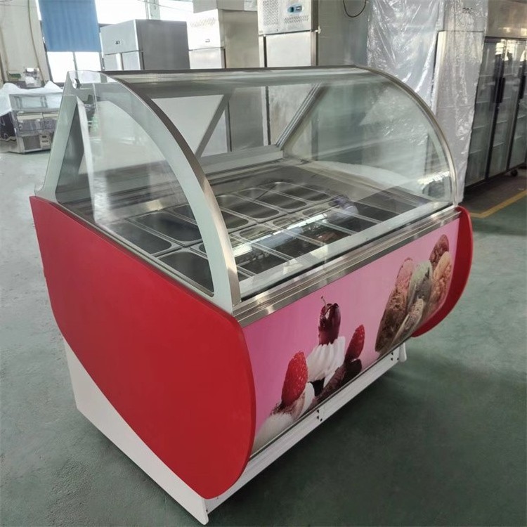 ice cream display showcase stainless steel containers for gelato freezer