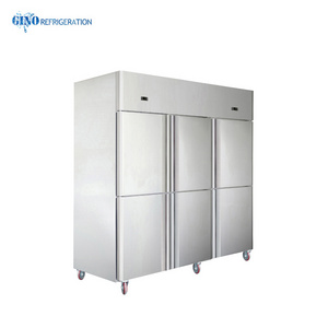 six door direct cooling commercial freezer 1380l upright commercial kitchen freezer