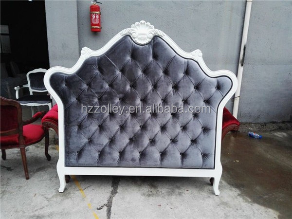 2016 New soft bed headboard wood carved headboard fabric upholstered headboard